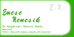 emese mencsik business card